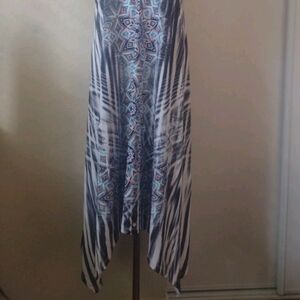 XL Style & Co. Geometric Blue and Black Maxi Dress